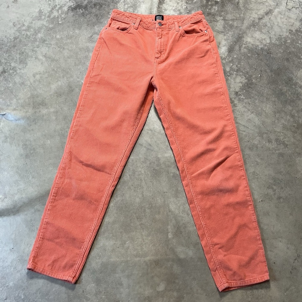 Bdg Corduory Pants Womens Size 29 Mom High Rise Orange Cotton Straight Leg